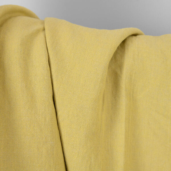 Washed linen cotton fabric grey yellow double-sided, specially washed