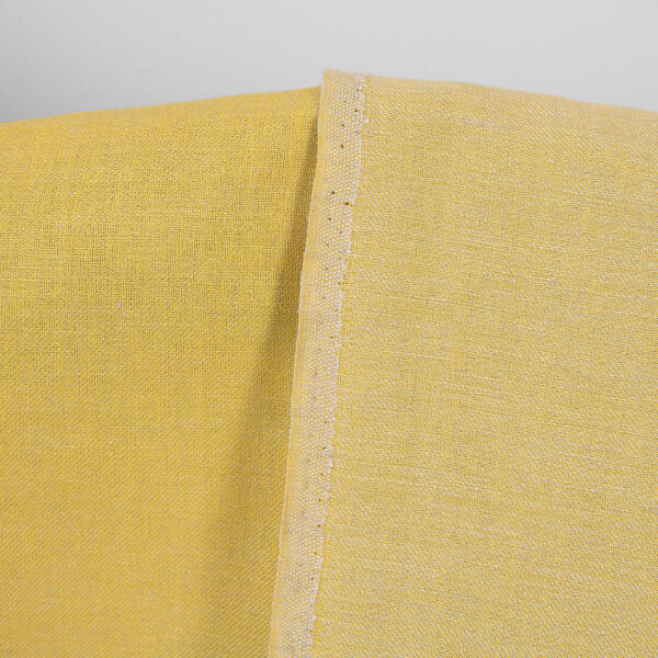 Tissu en lin et coton gris jaune double face – Image 3