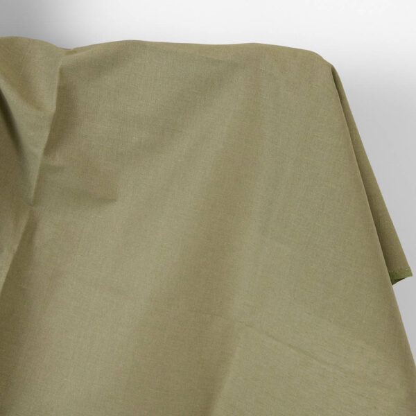 Tissu en coton lin mélangé gris-sable et vert