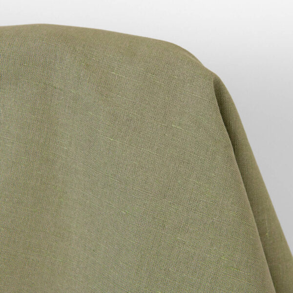 Tissu en coton lin mélangé gris-sable et vert – Image 2