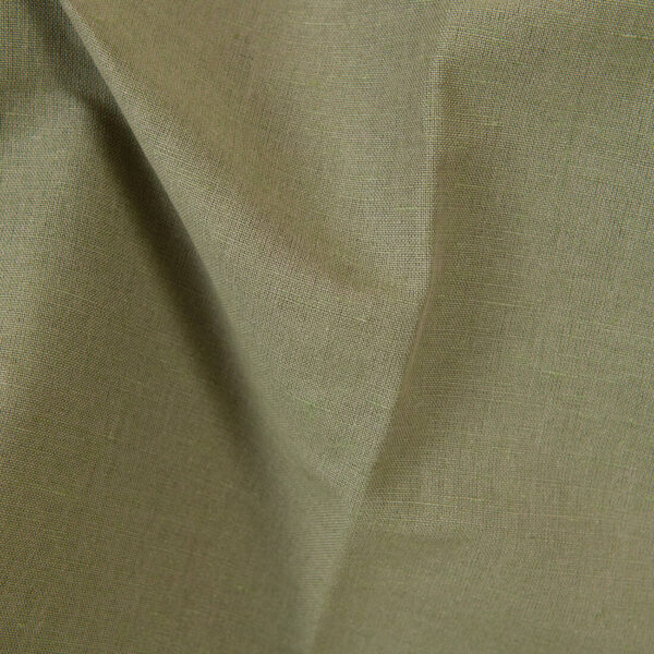 Tissu en coton lin mélangé gris-sable et vert – Image 3