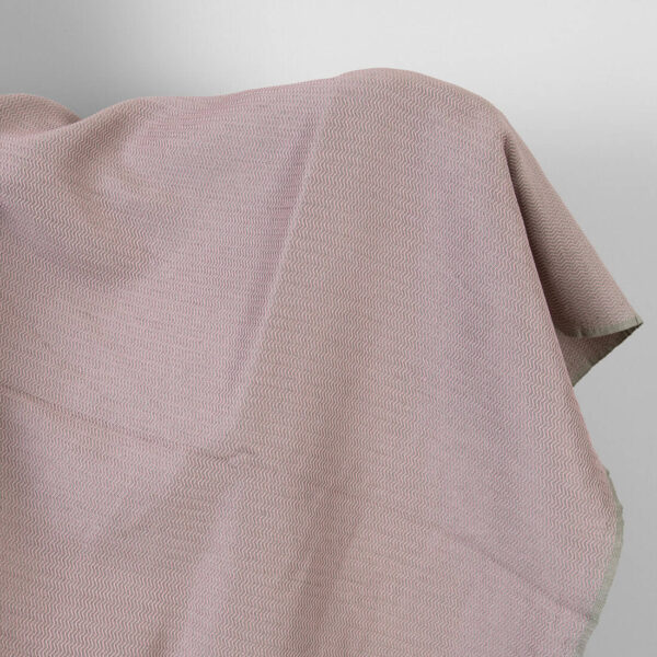 Tissu lourd en lin et coton lilas et gris zigzag