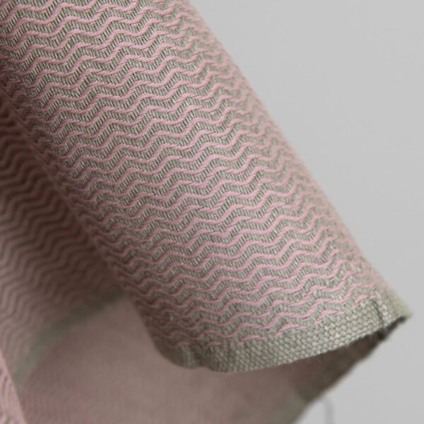 Tissu lourd en lin et coton lilas et gris zigzag – Image 4