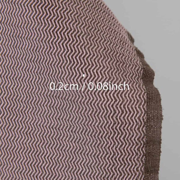 Tissu lourd en lin et coton lilas et marron en zigzag – Image 3