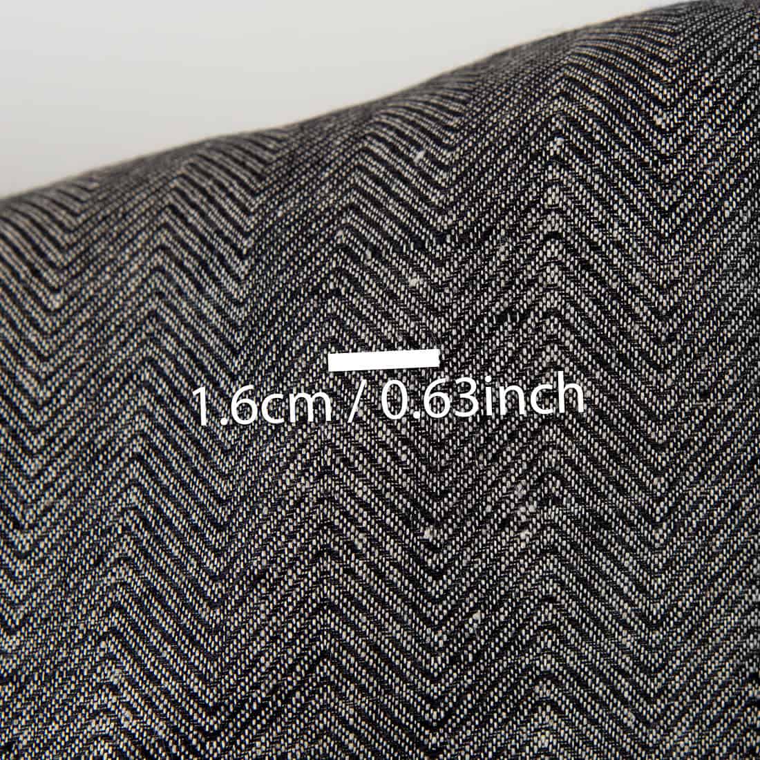 Tissu de lin naturel et noir à chevrons 4 Tissu de lin naturel et noir à chevrons – Image 4