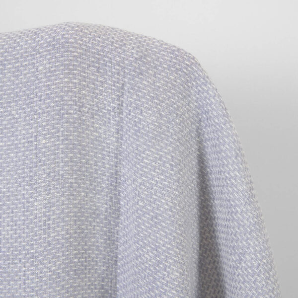 Tissu de laine de lin violet et blanc à petits motifs lavés – Image 2