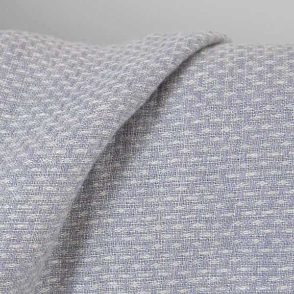 Tissu de laine de lin violet et blanc à petits motifs lavés – Image 4