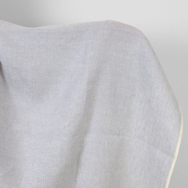 Tissu de lin et de laine violet et blanc à petits motifs