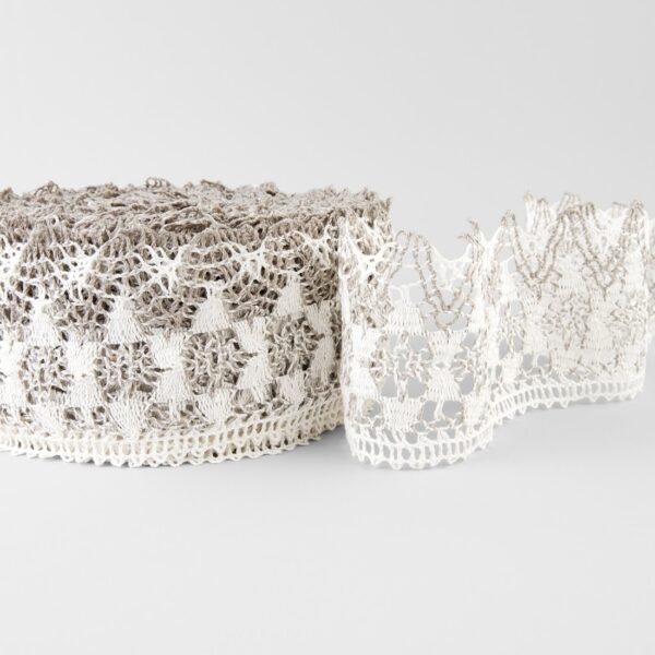 Linen lace white and natural No. 80