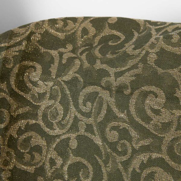 Tissu en lin et coton jacquard vert et naturel lurex doré – Image 4