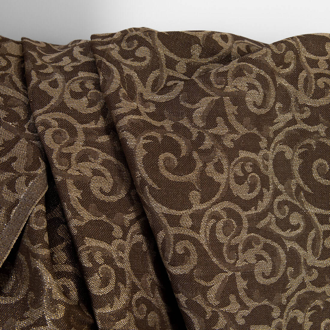 Tissu en lin et coton jacquard marron et naturel lurex doré 4 Tissu en lin et coton jacquard marron et naturel lurex doré – Image 4