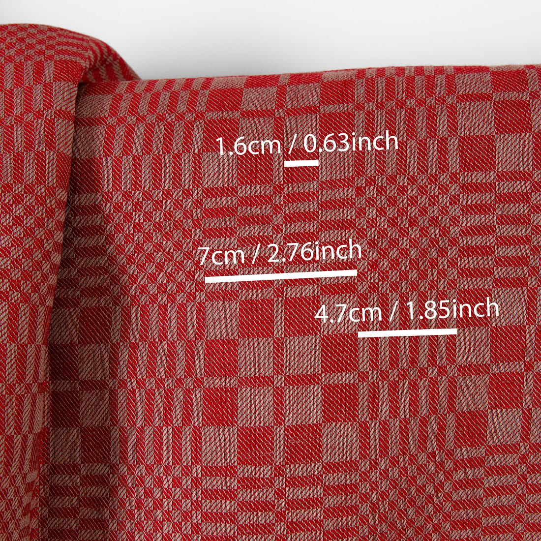 Tissu de lin et de coton à carreaux rouges et beiges en sergé 4 Tissu de lin et de coton à carreaux rouges et beiges en sergé – Image 4