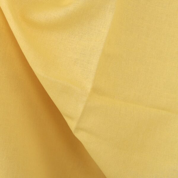 Bright yellow linen cotton fabric, unwashed