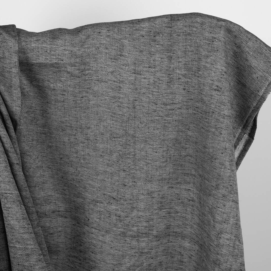 Tissu lin coton satiné noir et blanc double face 2 Tissu lin coton satiné noir et blanc double face – Image 2