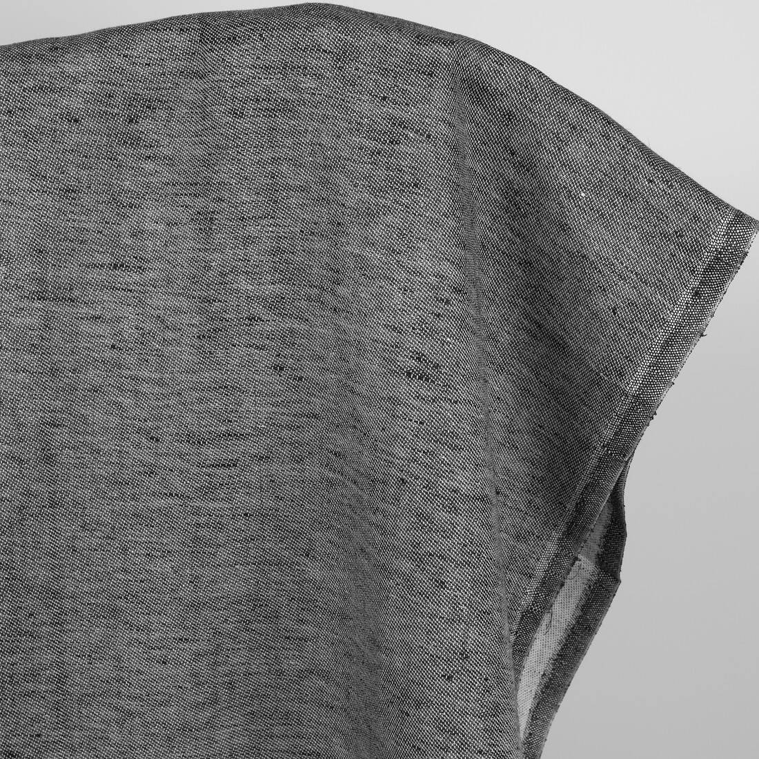 Tissu lin coton satiné noir et blanc double face 3 Tissu lin coton satiné noir et blanc double face – Image 3