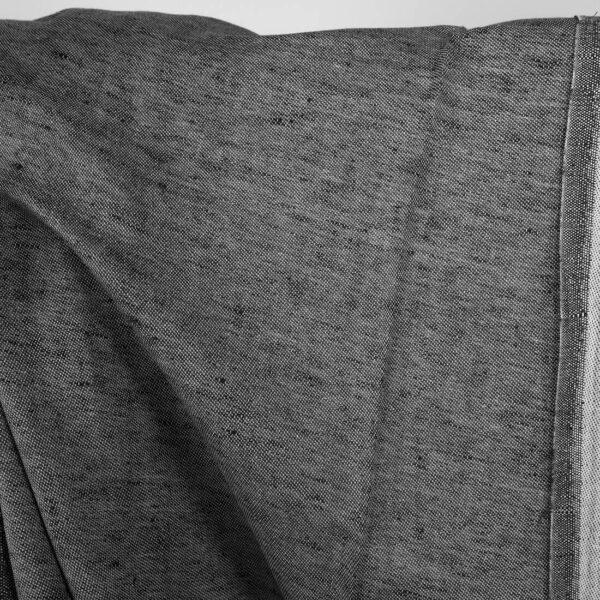 Tissu lin coton satiné noir et blanc double face – Image 5