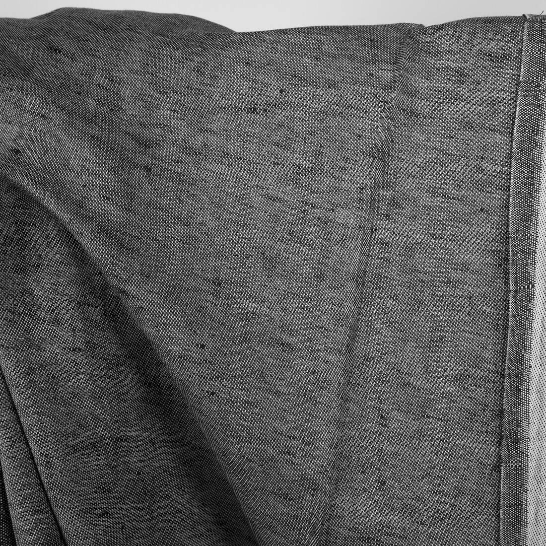 Tissu lin coton satiné noir et blanc double face 5 Tissu lin coton satiné noir et blanc double face – Image 5