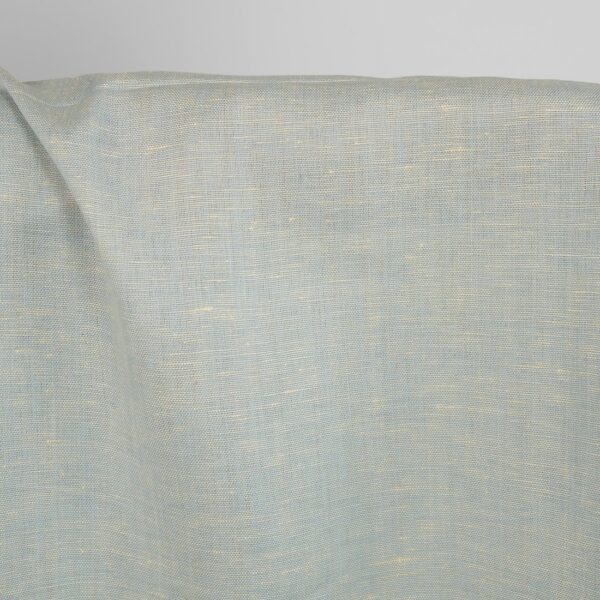 Tissu en lin et coton mélangé bleu clair et crème – Image 2