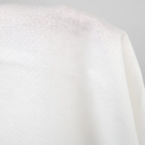 Off-white linen fabric, diamond pattern
