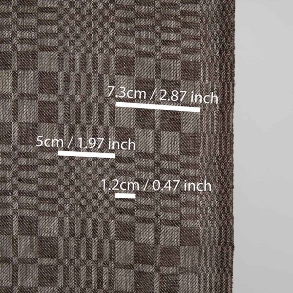 Tissu de lin étroit à carreaux en sergé marron foncé et naturel – Image 2