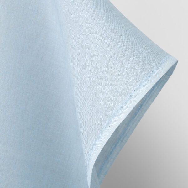 Tissu de lin uni gris pâle bleu – Image 2