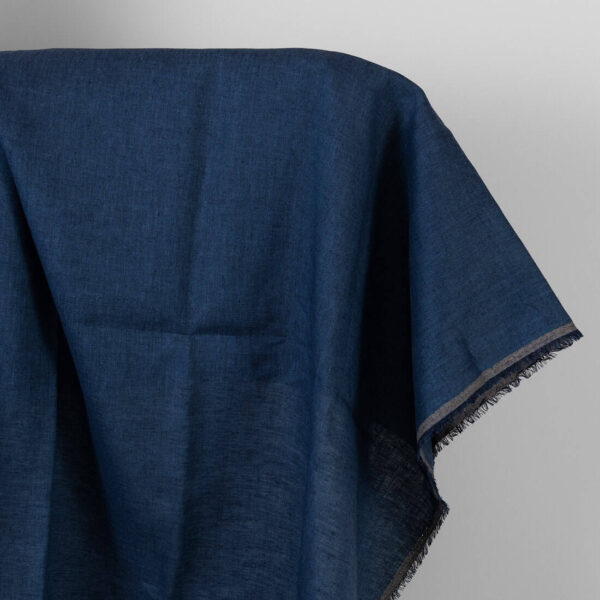Tissu de lin de couleur bleu foncé
