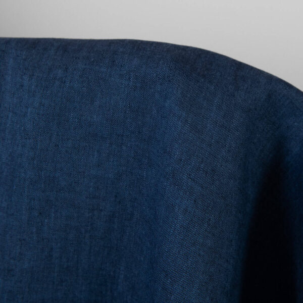 Tissu de lin de couleur bleu foncé – Image 3
