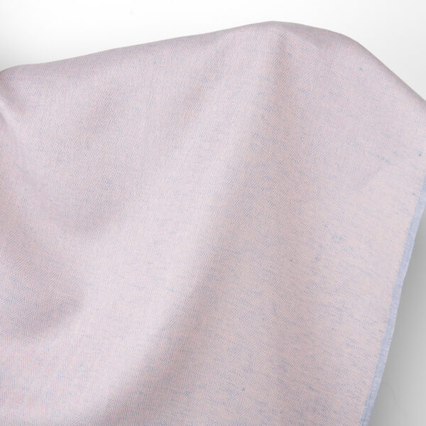 Tissu en lin et coton à chevrons rose pâle et bleu pâle