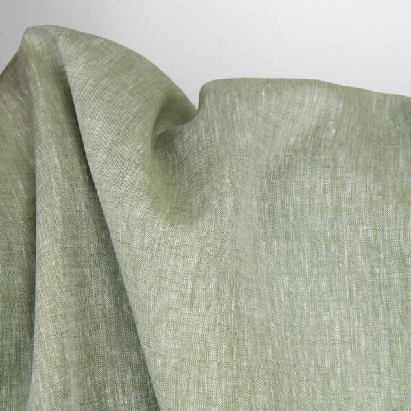 Tissu de lin vert sauge pâle – Image 3