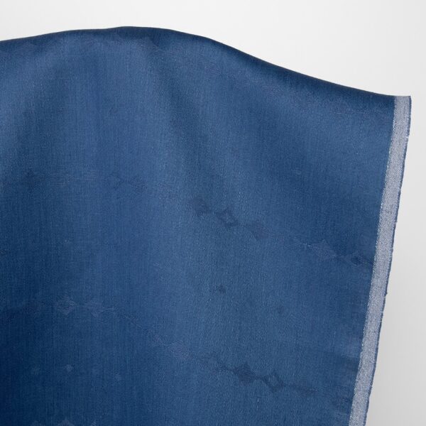 Tissu de lin bleu gris subtil diamants – Image 2