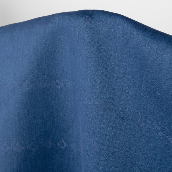 Tissu de lin bleu gris subtil diamants – Image 3