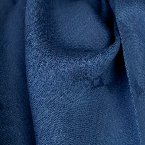 Tissu de lin bleu gris subtil diamants – Image 5