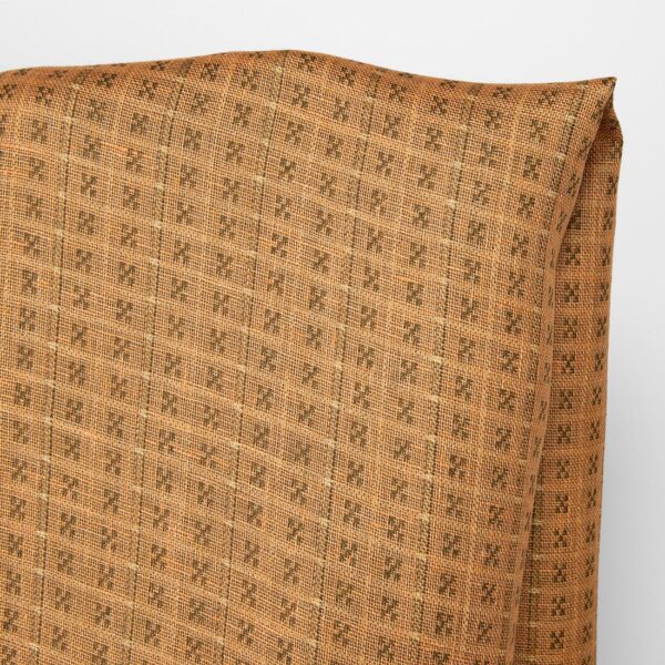 Tissu de lin à double face à carreaux marron et argile – Image 2