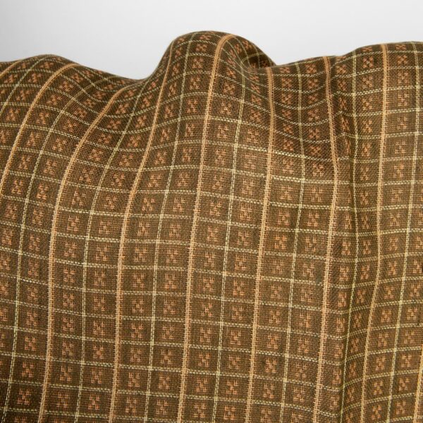 Tissu de lin à double face à carreaux marron et argile – Image 3
