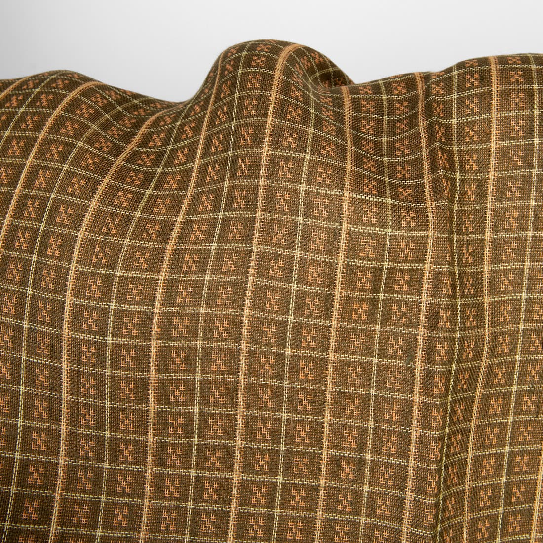Tissu de lin à double face à carreaux marron et argile 3 Tissu de lin à double face à carreaux marron et argile – Image 3