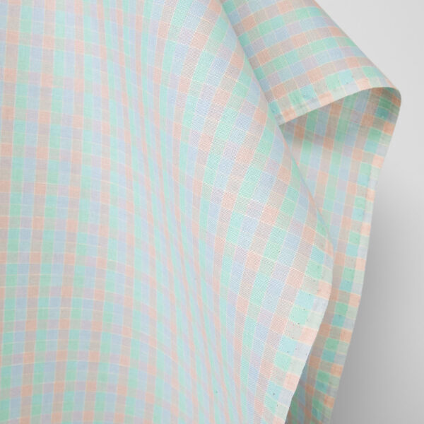 Tissu de lin et de coton à carreaux pastel – Image 2