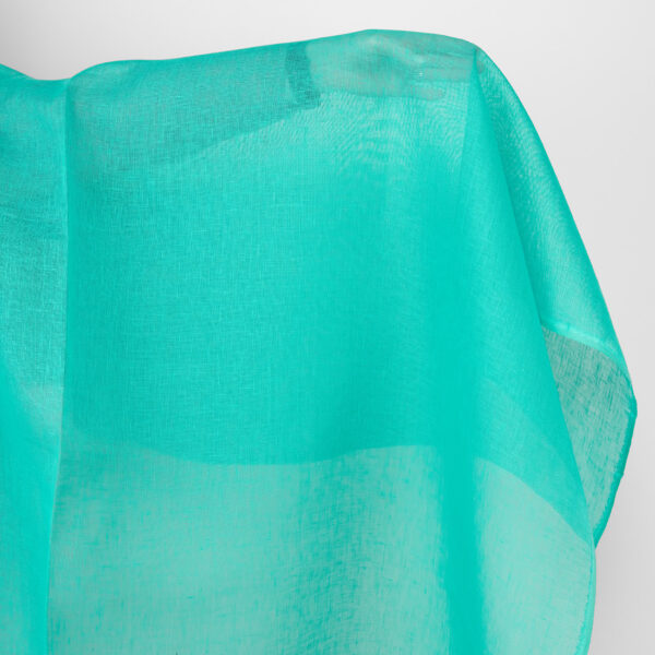 Tissu de lin transparent vert turquoise vif