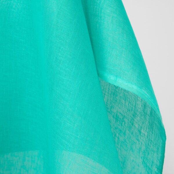 Tissu de lin transparent vert turquoise vif – Image 2