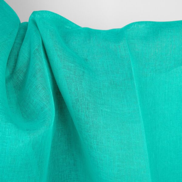 Tissu de lin transparent vert turquoise vif – Image 4