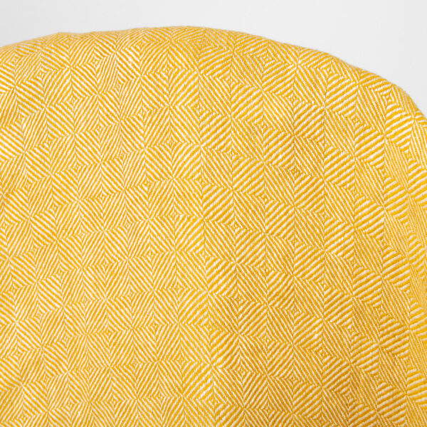 Tissu de lin à carreaux en sergé jaune lavé – Image 2