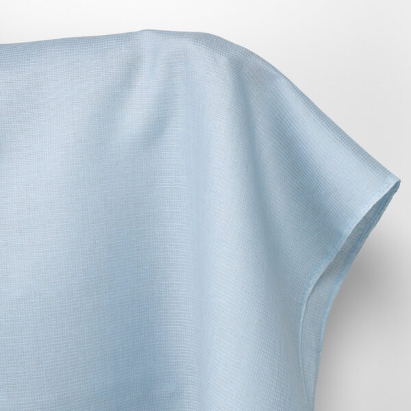 Tissu de lin gris pâle bleu gaufré