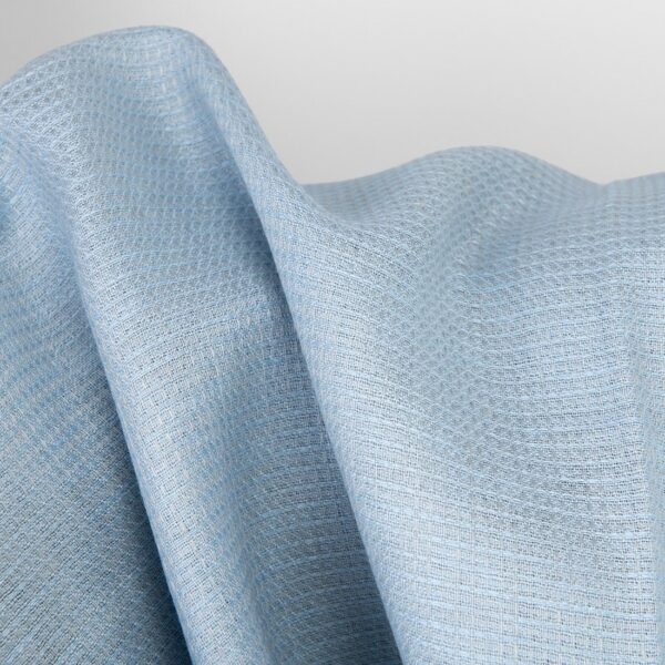 Tissu de lin gris pâle bleu gaufré – Image 3