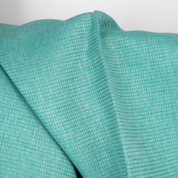 Tissu de lin gaufré vert turquoise vif – Image 3