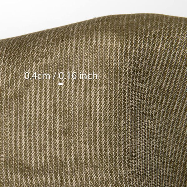 Tissu de lin rayé brun mousse – Image 4