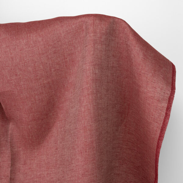 Tissu de lin rayé rouge vin