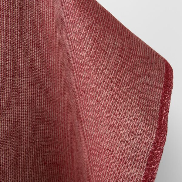 Tissu de lin rayé rouge vin – Image 2