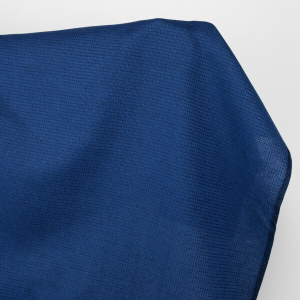 Tissu de lin coton laine gaufré bleu foncé et noir