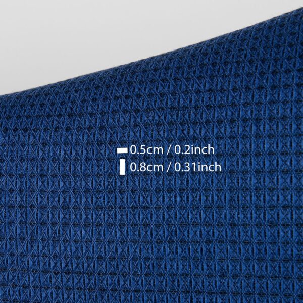 Tissu de lin coton laine gaufré bleu foncé et noir – Image 4