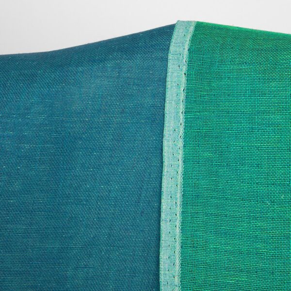 Tissu de lin double face bleu et vert froid – Image 3