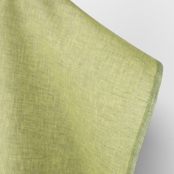 Tissu de lin mélangé jaune clair et vert – Image 2